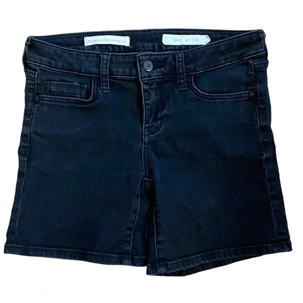 Anthropologie Pilcro & The Letterpress Black Denim Shorts 6” Inseam Women’s 26